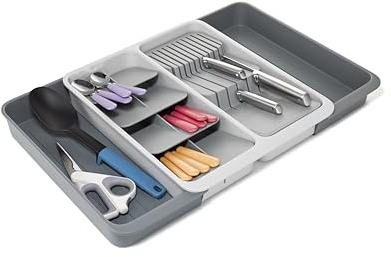 Joseph Joseph DrawerStore Utdragbar Besticklåda Organisatör med Knivblock, i nivåer, Bestick, Redskap & Prylar, återvunnen plast