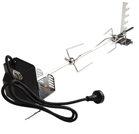 Kit de asador eléctrico ajustable para barbacoa, portátil, con motor de 4 a 5 rpm, para varias carnes de hasta 40 libras (Reino Unido)