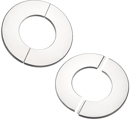 QUARKZMAN 2 Stück Heizungsrohr, 70mm Rohrabdeckung Dekoration für Heizkörperrohre aus Edelstahl Rohrverkleidung für Heizungsrohre, Heizkörper Rohrisolierung Silber