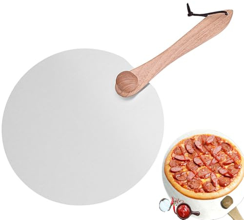 Hongmeru Pelle à pizza de 30,5 cm avec poignée en bois pliable, pelle en acier inoxydable, pelle à pizza pour four à pizza, pelle à retourner anti-adhésive pour la cuisson de pizzas, de pain et de