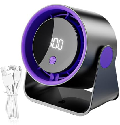 Ventilatore da scrivania, ventilatore da tavolo, piccoli ventilatori USB per tavolo da tavolo, comodino, silenzioso, per casa, ufficio, camera da, auto, serra, cucina, ventilatore di