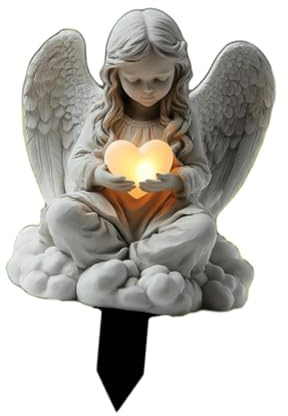 KiBcsLic Engel Dekorativer Gartenstecker 2D Schild, Cherubs Ornament für Pflanzgefäße, MÄdchen