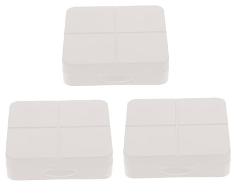 Warmhm 3 Ensembles Boîte Lentilles Contact Blanche Compacte avec Miroir Kit de Rangement Étanche pour Lentilles de Contact Pratique et Portable pour Voyage et Usage Quotidien