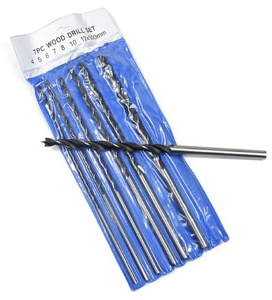 Yardenfun 7 piezas Brocas de Vástago Recto Acero Carbono Extra Largas para Taladrar Metal Madera y Plástico para Trabajos de Precisión y Bricolaje