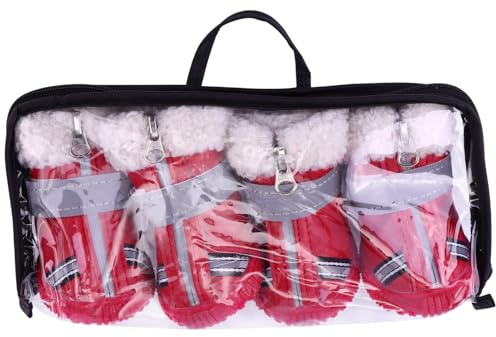 GALPADA 4stücke Schnee Schuhe für Hunde Winterschuhe Haustier Schuhe rutschfeste Oberfläche Pfotenschutz Schutzhose für Hunde
