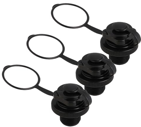 WHAMVOX 3 Piezas Tapones de Aire Espiral para Barcos Inflables Válvula Unidireccional para Kayaks Botes PVC y Colchones Inflables Diseño sin Base para Fácil Reemplazo y Sellado Seguro