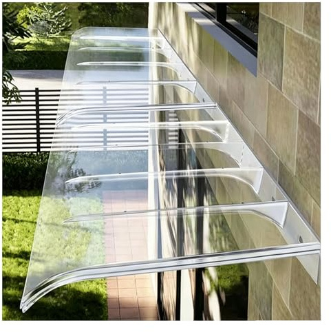 Pultbogenvordach Haustürvordach Überdachung,UV Überdachung Haustür aus Polycarbonat,Wandhalterung Regenschutz Eingangsbereich,aus 3,5 mm Massiv Polycarbonat(W45*L190cm/W 17.7*L74.8in)