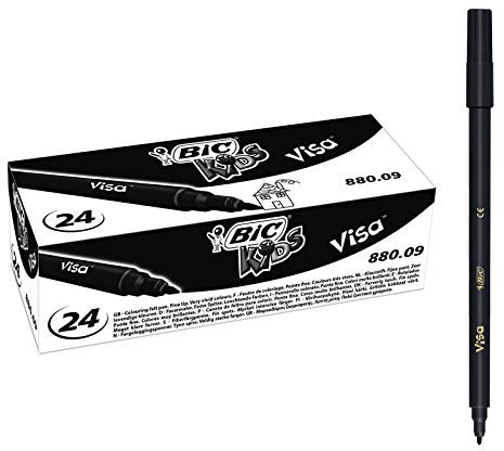 BIC Kids Visa 1430602 feinen Filzstift Black - Box 24