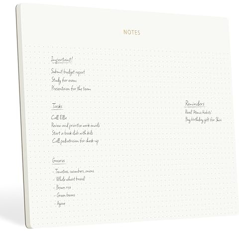 Pinesman - Mouse Pad Notepad for Professionals, 9.8 x 7.9, 50 Sheets, Minimalist, Gold Foiled, Dotted Layout, Executive's Desk Note Pad, To Do List Notepad, Eco-friendly, FSC™ Certified Planner Pad