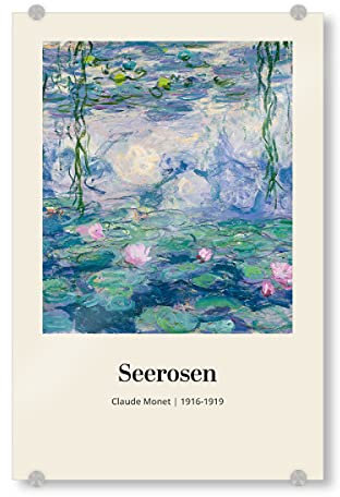 artboxONE Acrylglasbild 30x20 cm Natur Seerosen - Claude Monet Bild hinter Acrylglas - Bild Claude Claude floral