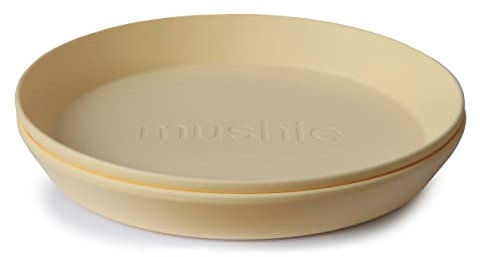mushie Assiette pour Enfants | Réutilisable Vaisselle Sans BPA | Assiettes Compatibles Lave-Vaisselle & Micro-ondes | Fabriqué au Danemark | Pale Daffodil