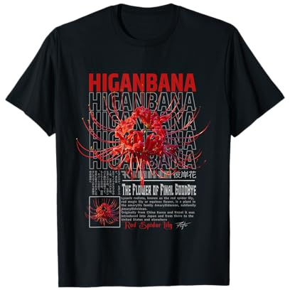Higanbana oder Rote Spinne Lilie in Grunge Anime Aesthetic T-Shirt