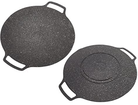 Sartén para parrilla coreana, sartén para parrilla redonda antiadherente para barbacoa coreana, plancha para barbacoa redonda con asa, placa de estufa multifuncional (Universal Model 30cm)