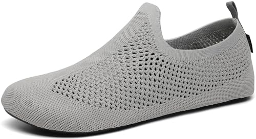 SAGUARO Chaussons Femme Homme Pantoufles Antidérapante Léger Chaussons Maison pour Extérieur Intérieur, Gris 42/43EU