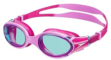 Speedo Unisex Bambini Occhialini da nuoto Biofuse 2.0 | Regolazione semplice | Anti-appannamento | Tenuta Stagna | Migliore aderenza e comfort | Flamingo Pink/Fuchsia/Blue One Size