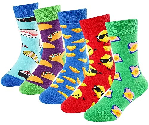 Calcetines para niños de 6 a 8 años, calcetines locos para niños, calcetines divertidos y tontos de estilo novedoso para niños, calcetines de vestir para niños de 10 a 12 años, regalo de cumpleaños o