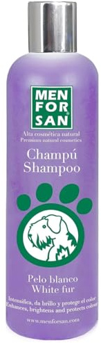 Champú Perros Pelo Blanco MENFORSAN - 300ml – Champú Especial para Pelos Blancos: Intensifica y Realza el Brillo de tu Perro