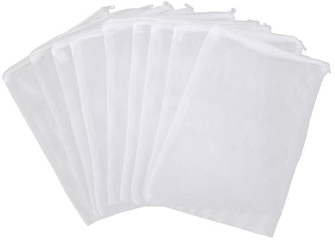 HEEPDD 10 Sacchetti per Media Filtrante per Acquario a Maglia Fine con Cerniera, Riutilizzabili per Carbone Attivo, Anelli in Ceramica, Fibra di Torba, Migliorano L'ambiente Acquatico