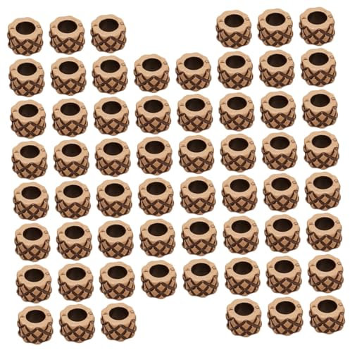 Anneome 60stücke Teiliges Holzkorn Dreadlocks Haarschmuck Große Bohrung Flechtperlen Für Männer Und Frauen Leicht Anzubringen Modische Zopfschmuck-accessoires Für Alltag Party Und Festlich