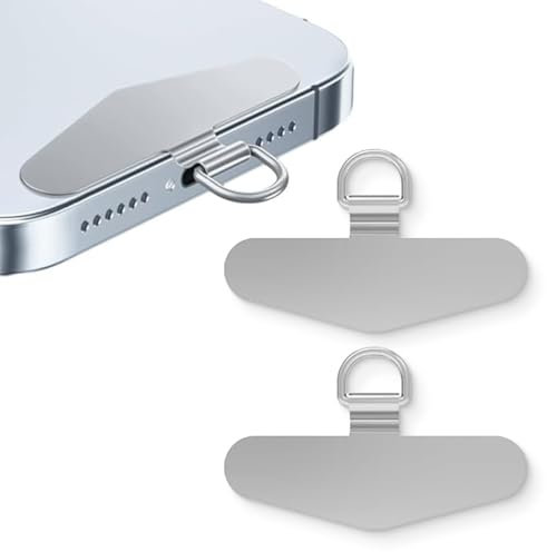 ZEPIQOR 2 pcs in acciaio inox catena del telefono cellulare cordino di fissaggio Pad Mobile Phone Carrier per la maggior parte degli smartphone