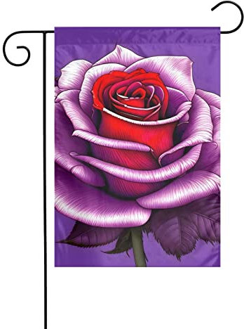 YYHWHJDE Drapeau de jardin 30,5 x 45,7 cm – Qualité supérieure, élégant et durable, pour toutes les saisons, motif rose fuchsia