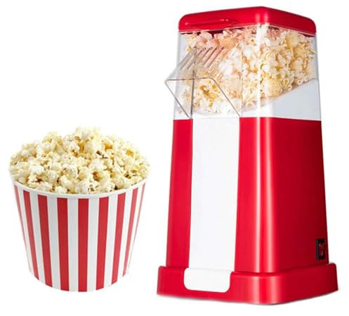 Electric Popcorn Maker, Hot Air Popcorn Maker, 16-18 Cups of Popcorn in 3 Minutes, 1200W Mini Corn Popcorn Machine, With Measuring Cup And Removable Top Cover, For Family Movies, Parties