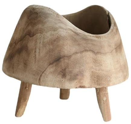 getuse Bol sur pied en bois, bol de service au design rétro, organisateur tendance et récipient de rangement pour étagère, comptoir, ferme, bureau et décoration d'intérieur (petit)