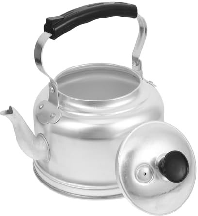 HOLIDYOYO Bouilloire à Thé en Aluminium 4 L 22 Cm Sifflet Fonctionnel pour Cuisinière Quotidienne, Manche Ergonomique, Bouilloire Cuisine Classique pour Infusion et Usage Domestique