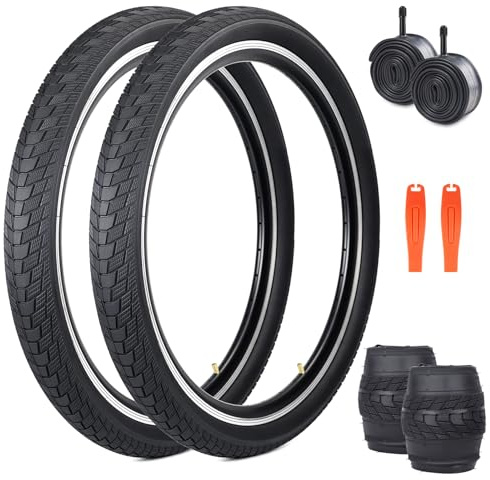 ZUKKA 2 st vikbara 26 tums däck 26 x 2,40 kappa 60–559 och 2 st 26 tums slang AV35 mm ventil för barncykel, MTB mountainbike, MX Freestyle pendlarcykel