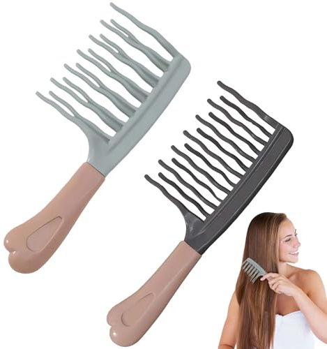 Xanthelle Peigne pour Boucles, Lot de 2 Peignes à Dents Larges pour Cheveux Bouclés, Peigne à Larges Dents & Peigne à Mèches, Peigne Démêlant pour Boucles Naturelles, Voyage Dames & Messieurs