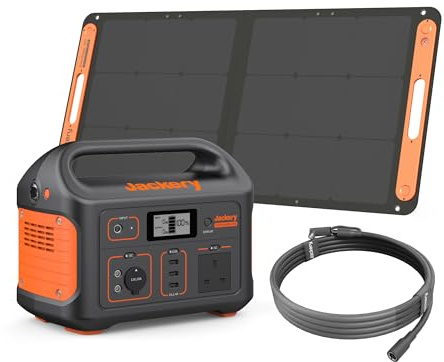 Jackery Explorer 500 Portable Power Station, 518Wh Battery, 500W AC Output, Solar Generator with 100W Solar Panel & 5m Extension Cable