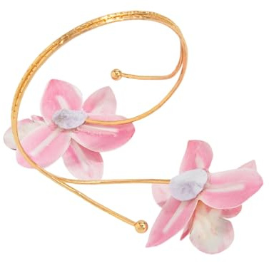 alloneslife Pulseras de brazo de flores de huevos, transpirable, ajustable, joyería de hierro para uso casual y de noche, joyería de brazo de flores ajustable floral, talla única, como se describe