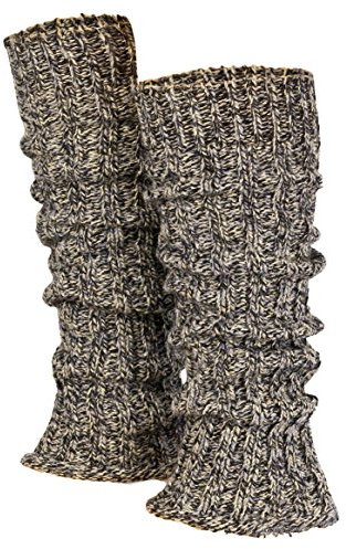 Piarini 1 Paar Grobstrick Stulpen Damen Bein - warme Winter Beinstulpen - One-Size Wolle Multicolour-grau