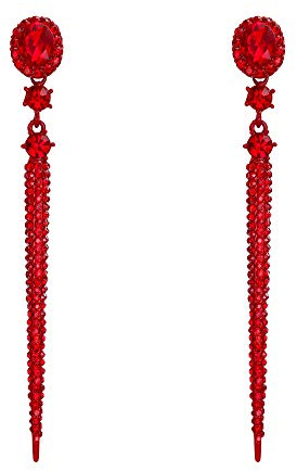Clearine Nagel Ohrringe voll Kristall mode Trendy Oval lange Chandelier Hängend Ohrstecker Ohrschmuck