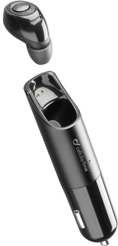 cellularline | Car Headset Mini - Universale | Auricolare Bluetooth® Con Base Di Ricarica