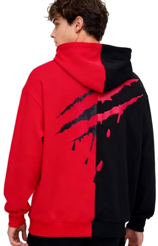 KENAIJING Sweat à Capuche pour Homme Hip-Hop en Coton Zippé Veste | Streetwear Sweatshirt à Capuche Outdoor Patchwork