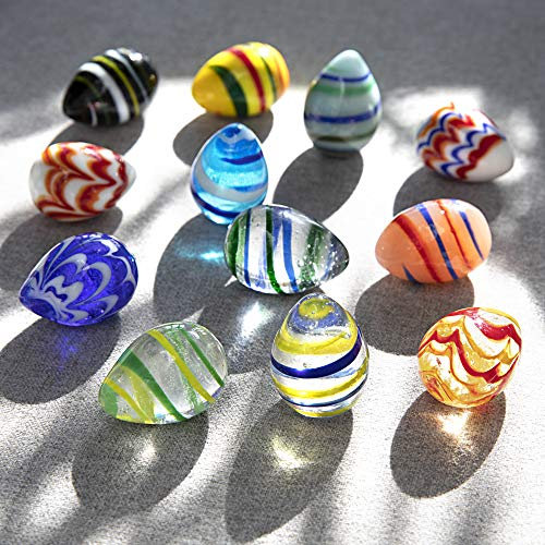 HDCRYSTALGIFTS Kristall-Eier, Ostereier, handgefertigt, kleine Eier, dekorative Heimdekoration, Sammlerfigur für Jungen und Mädchen, Partyzubehör, Basteln (12 Stück)