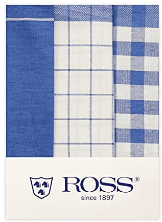 Ross 3er Pack Baumwoll-Geschirrtuch 1605 blau, 50x70 cm