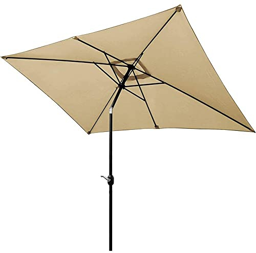XFAK 2x3m Sonnenschirm Rechteckig Balkonschirm Neigbar Gartenschirm Terrassenschirm Groß Strandschirm Marktschirm Sonnenschutz,Windfest,Stabil (Size : 2 * 2m)
