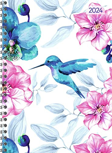 Ladytimer Ringbuch Hummingbird 2024 - Taschen-Kalender A5 (15x21 cm) - Schüler-Kalender - Weekly - Ringbindung - 128 Seiten - Alpha Edition