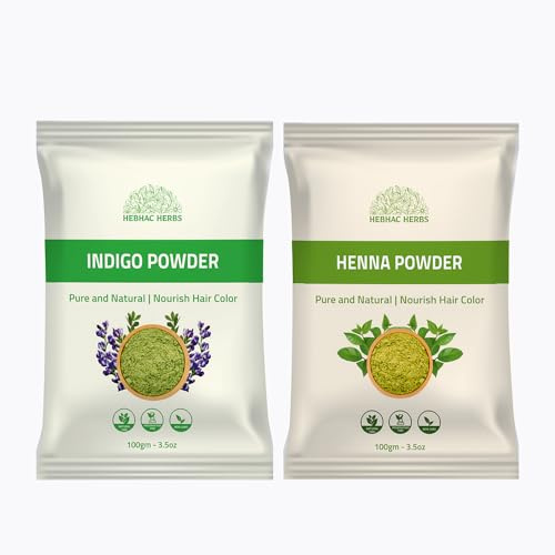 Henna-Pulver & Indigo-Pulver für das Haar, 200 g (je 100 g), natürlich und rein