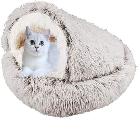 XXIUDEE Haustier-Sofakissen, Donut-Katzenbett, Haus, Haustierbett, Hundehöhle, Bett, rutschfestes Katzennistbett, Welpenbett, Katzenkissen, Katzenschlafsack, Welpensofa für kleine mittelgroße Katzen,