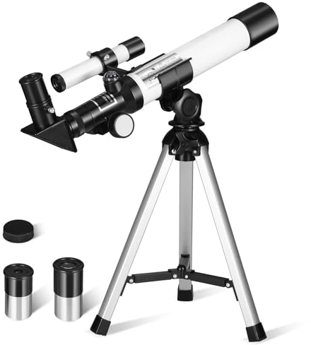 Telescope Enfant,Telescope Astronomique Enfant F40040,avec Trépied Pliable,Chercheurs Portée Et Boussole,20-32X,Télescope pour Enfants Et Débutants