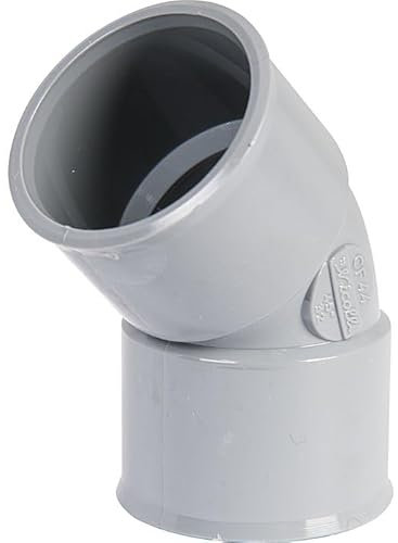 Raccord PVC gris coudé 45 degrés - FF Diamètre 100 mm - Double emboîture - Nicoll