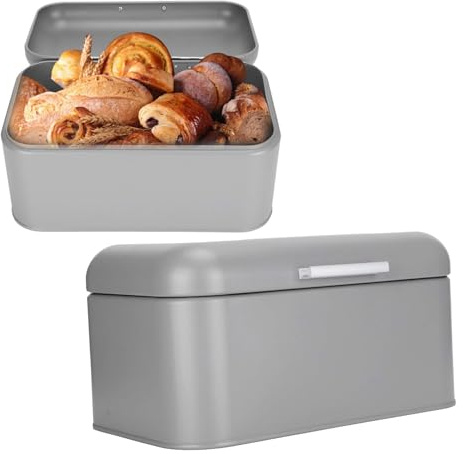 Gsycle Metallo Scatola per Il Pane, Vintage Rettangolare Contenitore per Il Pane Porta Fette Biscottate Portapane Moderno per Cucina Casa Panetteria Caffè