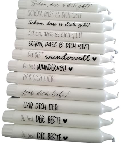 Stabkerze mit Wunschmotiv - personalisierte Kerze (5er Set)