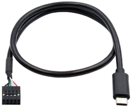 chenyang Adaptateur de câble d'extension de données USB 2.0 pour panneau avant 9/10 broches vers connecteur USB C 0,5 m
