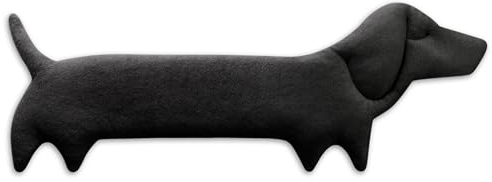 LESCHI Körnerkissen für Mikrowelle (52x20cm), aus 100% Bio Baumwolle und Bio Weizen, Hund Schwarz, Wärmekissen, Nackenwärmer ideal als Wärmespender und bei Verspannungen an Nacken Schulter Hals Rücken