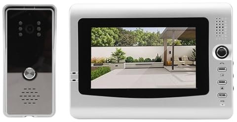 Wired Video Intercom System, Smart Infrared Video Doorbell Camera with 7 Inch TFT Color Screen Indoor Display & Outdoor Camera, for Villa Home Office Apartment Security (Black