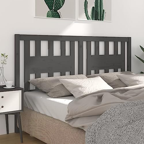LLEZKBR Furniture Select Kopfteil grau 186x4x100 cm Massivholz Kiefer